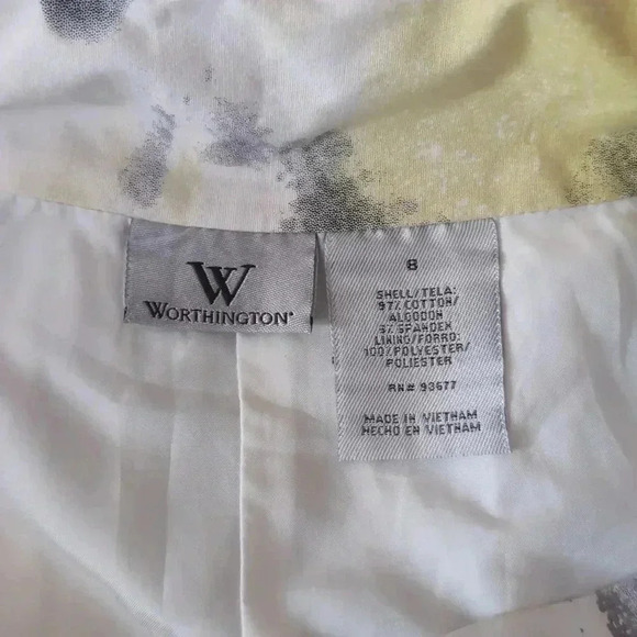 Worthington Cotton A-Line Abstract Floral Skirt - Picture 3 of 7